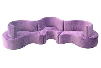 Cobra Curved Banquette - Lilac Purple in Naples, Marco Island, Ft. Myers