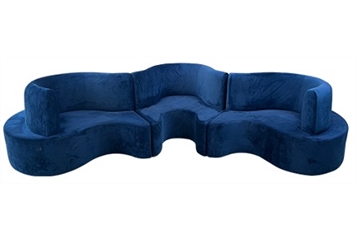 Cobra Curved Banquette - Navy Blue in Naples, Marco Island, Ft. Myers