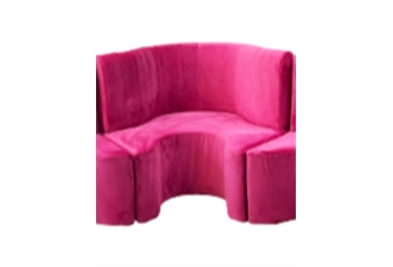 Cobra Curved Middle Pink Banquette in Naples, Marco Island, Ft. Myers