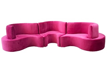 Cobra Curved Banquette - Pink in Naples, Marco Island, Ft. Myers