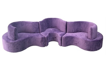 Cobra Curved Banquette - Purple in Naples, Marco Island, Ft. Myers