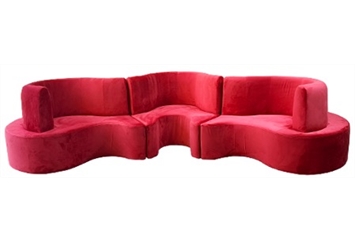 Cobra Curved Banquette - Red in Naples, Marco Island, Ft. Myers