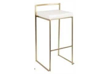 Malta Gold Barstool - White in Miami, Ft. Lauderdale, Palm Beach