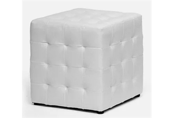 Tufted Kubik Ottoman - White in Miami, Ft. Lauderdale, Palm Beach