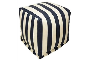 Striped Black and White Ottoman in Miami, Ft. Lauderdale, Palm Beach