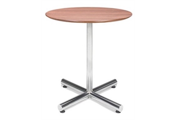 Easy Chrome Base Walnut Top Cafe Table in Miami, Ft. Lauderdale, Palm Beach