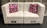 Boca Loveseat Charged with Arms - White in Miami, Ft. Lauderdale, Palm Beach