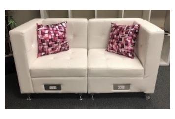 Boca Loveseat Charged with Arms - White in Miami, Ft. Lauderdale, Palm Beach