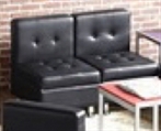 Boca Loveseat Sectional without Arms - Black in Miami, Ft. Lauderdale, Palm Beach