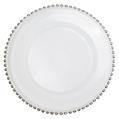 Beaded Silver and White Charger Plate in Miami, Ft. Lauderdale, Palm Beach