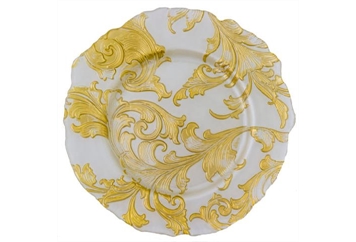 Valencia Gold and White Charger Plate in Miami, Ft. Lauderdale, Palm Beach