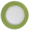 Clear Charger Plate With Lime Green Rim in Miami, Ft. Lauderdale, Palm Beach