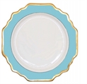 Versailles Aqua and Gold Rim Charger Plate in Miami, Ft. Lauderdale, Palm Beach