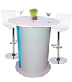 Cylinder Highboy Table White Branded in Miami, Ft. Lauderdale, Palm Beach