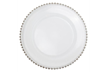 Beaded Silver and White Charger Plate in Tampa, St Petersburg