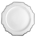 Versailles White and Platinum Rim Charger Plate in Naples, Marco Island, Ft. Myers