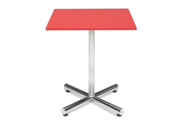 Spectrum Chrome Base Red Top Cafe Table in Orlando