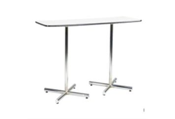 Easy Rectangle Chrome Base White Top Highboy Table Large in Orlando