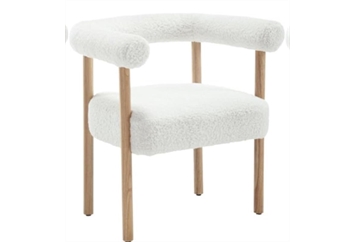 Boucle Dining Chair - White in Tampa, St Petersburg