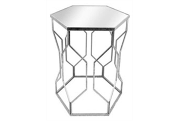 Hexa End Table - Silver Small in Orlando