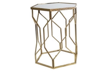 Hexa End Table - Gold Small in Orlando