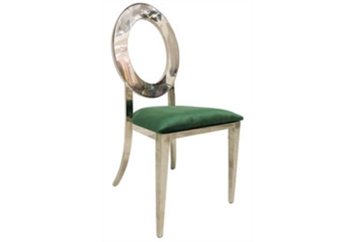 O Chair Silver - Green Pad in Orlando