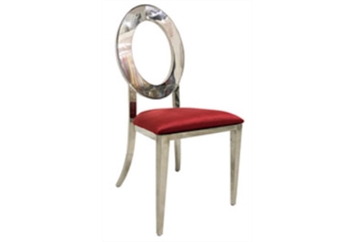 O Chair Silver - Red Pad in Orlando