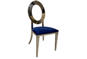 O Chair Silver - Navy Pad in Orlando