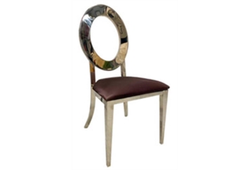 O Chair Silver - Brown Pad in Orlando