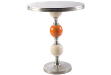 Joya Cafe Table - White and Orange in Orlando