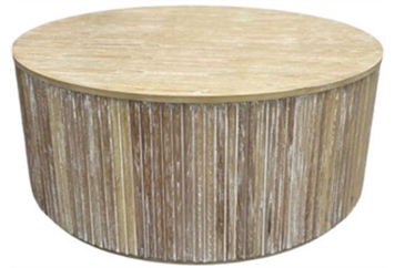 Barrel Wood Coffee Table - Brown in Orlando