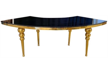 Castillo Serpentine Gold Table with Black Top in Orlando