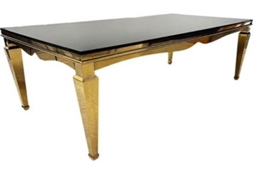 Beverly Dining Table Gold with Black Top in Orlando