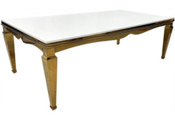 Beverly Dining Table Gold with White Top in Orlando