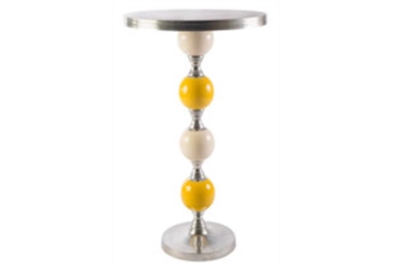 Joya Highboy Table - White and Yellow in Orlando