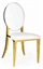 O Chair Gold - White Seat and Back in Orlando