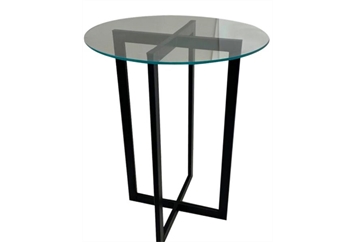 Industrial Highboy Table Black - Clear Glass in Miami, Ft. Lauderdale, Palm Beach