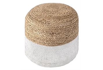 Pouf - Jute Natural and White in Orlando