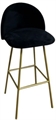 Royal Barstool - Matte Gold Legs and Black Seat in Orlando