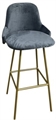 Royal Barstool - Matte Gold Legs and Dark Gray Seat in Orlando