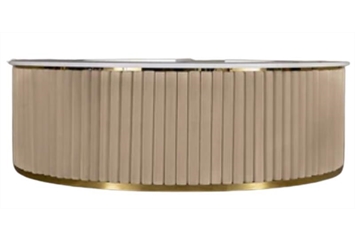Velvet Round Bar Taupe - Half Moon in Naples, Marco Island, Ft. Myers