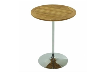 Easy Chrome Tulip Base Teak Top Highboy Table in Orlando