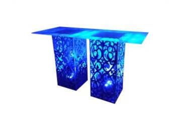Trellis Highboy Table Large Frosted Top in Orlando