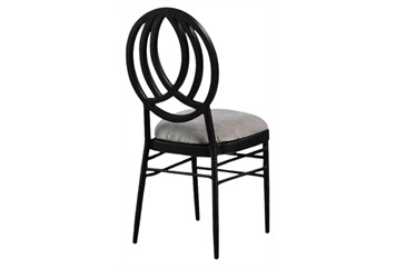 Phoenix Black Chair with Steel Velvet in Miami, Ft. Lauderdale, Palm Beach