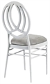 Phoenix White Chair with Steel Velvet in Miami, Ft. Lauderdale, Palm Beach