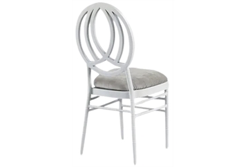 Phoenix White Chair with Steel Velvet in Miami, Ft. Lauderdale, Palm Beach