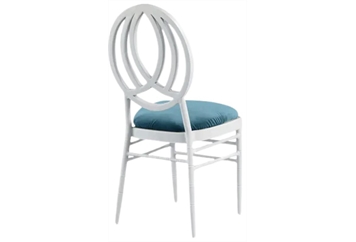 Phoenix White Chair with Turquoise Velvet in Miami, Ft. Lauderdale, Palm Beach