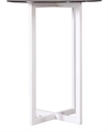 Industrial Highboy Table White - Smoky Glass in Miami, Ft. Lauderdale, Palm Beach