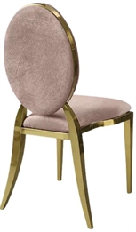 O Chair Gold - Rose Velvet Seat and Back in Miami, Ft. Lauderdale, Palm Beach