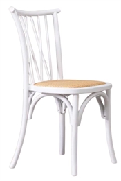 Crossed Dining Chair White - Cane in Naples, Marco Island, Ft. Myers